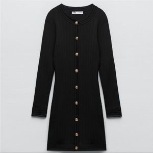 Zara Gold Button Knit Dress